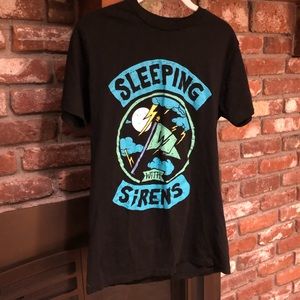 Medium band tee sleeping with sirens black blue yellow white